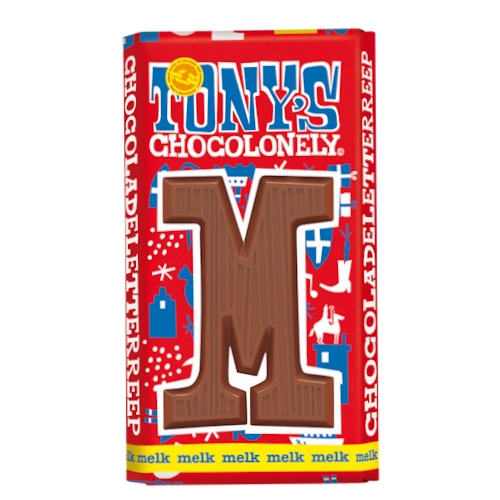 Tony's Chocolonely Chocoladeletterreep Melk A-Z - 180 gram