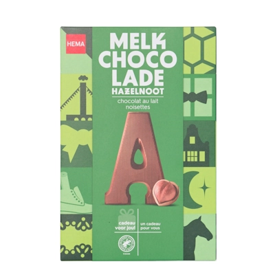 Een HEMA Chocoladeletter Hazelnoot van 140 gram